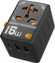 tessan universal travel adapter 2xusb 1xtype c max 15w ts wta01 photo