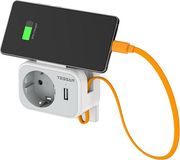 tessan 3 in 1 wall socket 1xschuko 1xusb 1xtype c cable 15cm ts 332 de photo