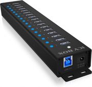 icy box 17 port usb 32 hub black ib hub1717 u3 photo