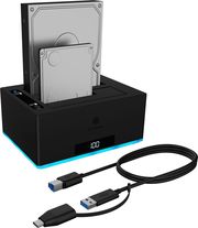 icy box rgb usb 32 docking and clone station for 2x25 35 hdd ssd black ib 127cl u3 photo