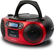 aiwa portable cd mp3 usb tape bt with fm pll radio red bbtc 550rd photo