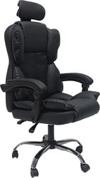 karekla grafeioy octavius hm1202 mayro pvc nylon metalxromio basi 52x55x128yek photo