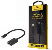 cablexpert usb type c to displayport adapter cable 4k 15cm black retail pack a cm dpf 02 photo