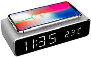 gembird digital alarm clock with wireless charging function silver dac wpc 01 s photo