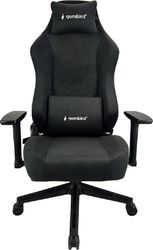 gembird gaming chair with back and neck pillows black gc 02 bl photo