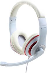 gembird jack stereo headset white with red ring mhs 03 wtrd photo