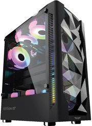 armaggeddon gaming pc case dual chamber with 3 argb fans tritron 3 black tritron3 b photo