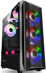 armaggeddon gaming pc case dual chamber with 3 argb fans tritron 2 black tritron2 b photo