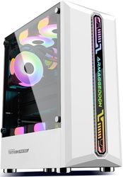 armaggeddon gaming pc case with 3 argb fans tritron pro 300 white tritron300pro w photo