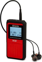 aiwa pocket digital radio with dab and earphones red refurbished ref rd 20dab rd photo