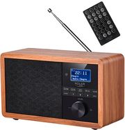adler ad1184 bluetooth wooden radio dab w remote control photo