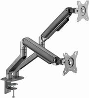 gembird desk mounted adjustable double monitor arm space grey ma da2 05 photo