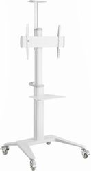 gembird aluminum tv floor stand with caster wheels 37 70 white tvs 70t 02 w photo