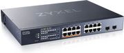 zyxel gigabit poe switch 16 port 10 100 1000 managed l2 2x sfp xmg1915 photo