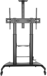 gembird height adjustable tv floor stand with caster wheels 60 100 tvs 100t 02 photo
