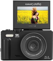 lamtech 5k flip digital camera wifi black photo