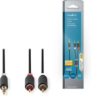 nedis cabw22200at20 stereo audio cable 35 mm male 2x rca male 20 m anthracite photo