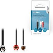 nedis cagb22250bk02 stereo audio cable 35mm male 2x rca female 02m black photo