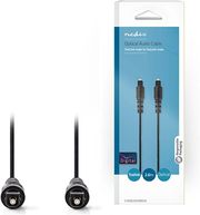 nedis cagb25000bk20 optical audio cable toslink male toslink male 20m black photo