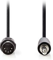 nedis cagl20100bk20 din audio cable din 5 pin male 35mm male 200m black photo