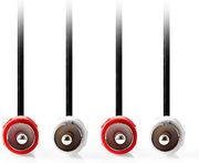 nedis cagl24200bk100 stereo audio cable 2x rca male 2x rca male 100m red whitec photo