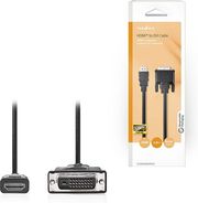 nedis ccgb34800bk20 hdmi dvi cable hdmi connector dvi d 24 1 pin male 20m black photo