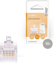 nedis ccgb89300tp cat 5 network connector rj45 8p8c male 10 pieces transparentp photo