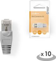 nedis ccgb89350gy rj45 connector male solid utp cat5 10pcs greyp photo
