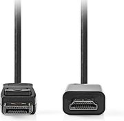 nedis ccgl37100bk20 displayport cable displayport male hdmi connector 1080p 200m black photo