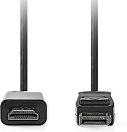 nedis ccgl37100bk30 displayport cable displayport male hdmi male 1080p 300m black photo