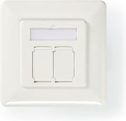 nedis ccgp89250iv network wall box cat 6a 2x rj45 female flat face mounting ivory photo