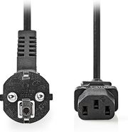 nedis cegl10000bk50 power cable angled scuko male iec 320 c13 500m black photo