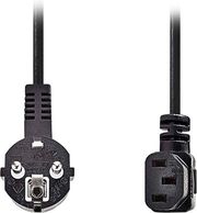 nedis cegl10100bk20 power cable angled schuko male iec 320 c5 200m black photo