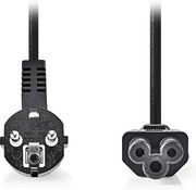 nedis cegl10100bk20 power cable angled schuko male iec 320 c5 200m black photo