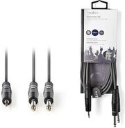 nedis coth23205gy15 stereo audio cable 635 mm male 35 mm male 15m grey photo