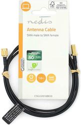 nedis csgl02010bk10 sma cable sma male sma female gold plated 50ohm 100m black photo