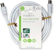 nedis csgl40200wt30 coax cable iec coax male iec coax male 90 db 300m white photo