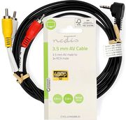 nedis cvgl22400bk20 audio video cable 35mm male 3x rca male 200m black photo