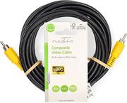 nedis cvgl24100bk50 composite video cable rca male rca male 500m black photo