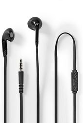 nedis hpwd2021bk wired earphones 35mm with cable length 120m built in microphone black photo