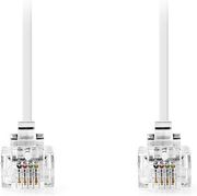 nedis tcgl90200wt20 telecom cable rj11 male rj11 male 200m white photo