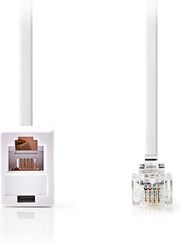 nedis tcgl90205wt50 telecom extension cable rj11 male rj11 female 500m white photo