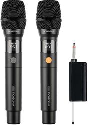 sonicgear dual professional uhf wireless led microphone wm 3300 ul obsidian wm3300uld o photo