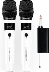 sonicgear dual 24g wireless led microphone wm 2200 ul bianco wm2200ul bnc photo
