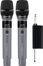sonicgear dual 24g wireless led microphone wm 2200 ul grigio wm2200ul gr photo