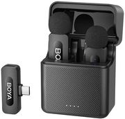 boya by v30 mobile wireless mic for android iphone usb c 2 person vlog w charging case 100m 36h photo