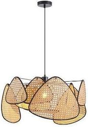 eurolamp fotistiko kremasto rattan 1xe27 max15w 390x1270mm kafe mayro arte illumina kai photo