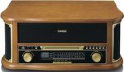 lenco classic phono tcd 2551wd wooden retro turntable with bt am fm radio usb encoding and speaker photo