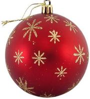 eurolamp mpala plastiki kokkini mat me xrysa glitter diakosmitika set 6tmx 8cm 600 42567 photo