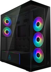 case arctic xtender mirror black window w o gpu vertical mount mid tower case w a rgb fans photo